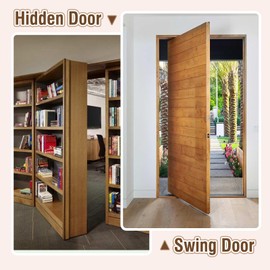 Lipshome Pivot Hinge,Invisible Pivot Hinge System with, Door Ball Catch,Hidden Door Hinge,Hardware for Max 200 lb Heavy Duty Wood Doors & Hidden Door BookcaseheSecret Door (Adjustable)