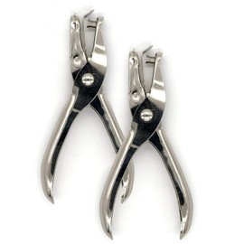 Emraw Silver Metal Single Hole 1 line Paper 1/4 Inch Punchers Scrapbook Quick & Easy Heavy Duty Tool - 5 Sheet Capacity For Home, Office & School (2 Pack)