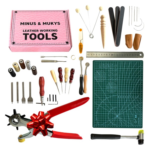 Minus & MUKIS Leather Working Tool Kit - 46-Pc Set