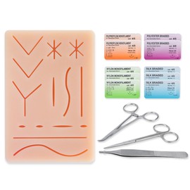 Suture Practice Kit for Medical Students, 14-Piece Complete Set with Large Suturing Pad, Precision Tools, and Multi-Type Suture Threads, Ideal for Training and Demonstration