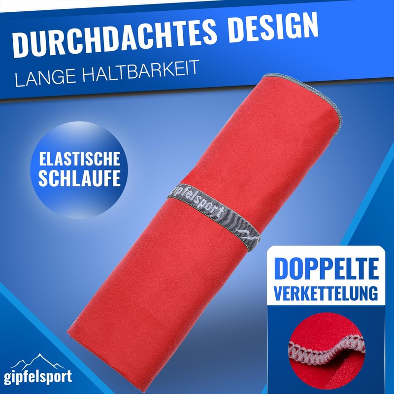 gipfelsport Microfibre Towel | 12 - Red | L(140x70cm)