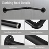 AddGrace Industrial Pipe Garment Rack Iron Wall Mounted Right Angle