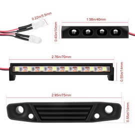 DashRC LED Lights Kit for RC Crawler Redcat Ascent-18, LED Spotlight Roof Light Bar Headlight Taillight Accessories Set for 1/18 RC Crawler Redcat Ascent-18 Upgrades