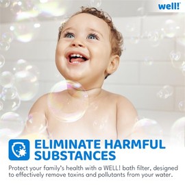 Bathtime Buddy Filter - 8 Stages Bath Filter- Removes Hundreds of Contaminants, BPA Free, Purify Your Bathwater for Healthier Skin and Hair, 5000 Gallons of Filtration, Works with All Bathtub Faucets