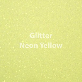(Neon Yellow) - Siser Glitter HTV 50cm x 30cm Sheet - Iron on Heat Transfer Vinyl (Neon Yellow)