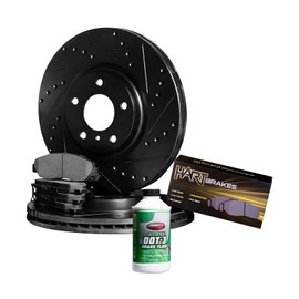 Hart Brakes Front Brakes and Rotors Kit |Front Brake Pads| Brake Rotors and Pads| Semi Metallic Brake Pads and Rotors - BHC1.76025.03