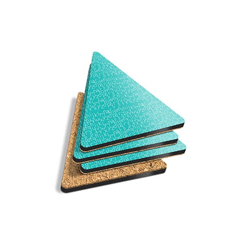 4 x Triangle Coasters - Cute Letters Print Alphabet Kids