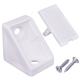 SKIR'CO (20 pcs) White Shelf Brackets 25 x 25 mm, Plastic Right Angle Joint, 90 Degree Furniture Corner Brace, Screws Included