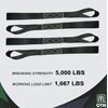 QTM 4 Pack Retractable Ratchet Straps, 1" x10' with Soft