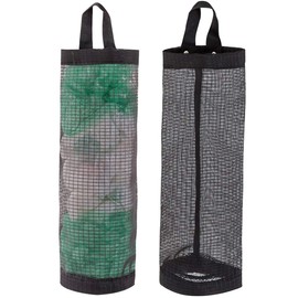 Grocery Bag Stocker, Trash Bag, Plastic Bag Storage, Wall Mounted Grocery Bag, Vegetables, Fruits, Storage Eco Bag, Space Saving Bathroom, Kitchen, Large Capacity, Plastic Bag Stocker, 2 Pieces (Black)