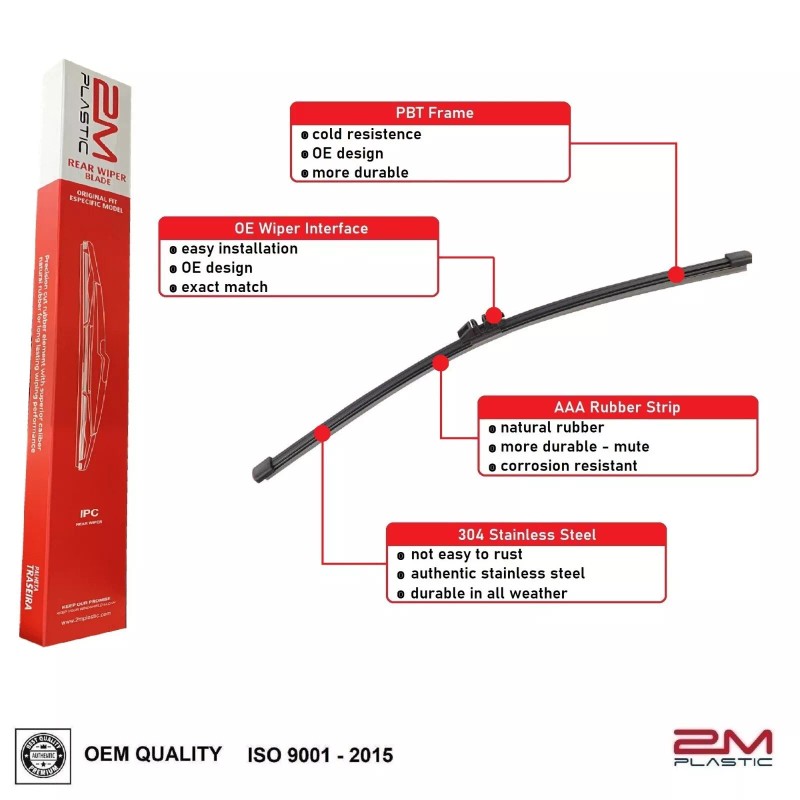 2MPLASTIC Front and Rear Wiper Blades For Lincoln NAVIGATOR 2018-2022