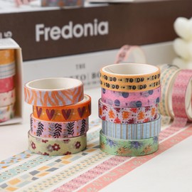 YUBX 30 Rolls Washi Tape Set Creative Basic Thin Decorative Tapes for Art, DIY Crafts, Bullet Journals, Planners, Scrapbooking, Packaging (Sweet Two)