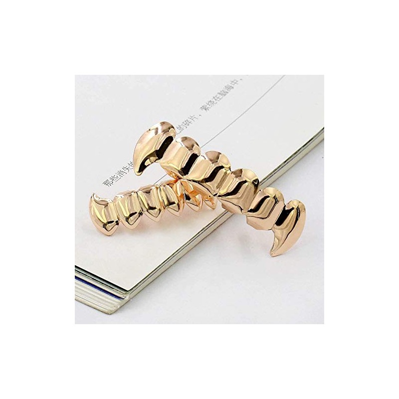 18K Gold Silver Plated Hip Hop Vampire Fangs Top Bottom