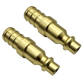 GRIDTECH (2 Pack) Brass 1/2” PEX to Air Plug Connector I/M Style Industrial Fitting, Adapter Air Compressor Quick Connect, Rust and Corrosion Resistant (1/2" PEX X Air Plug, 2, Count)
