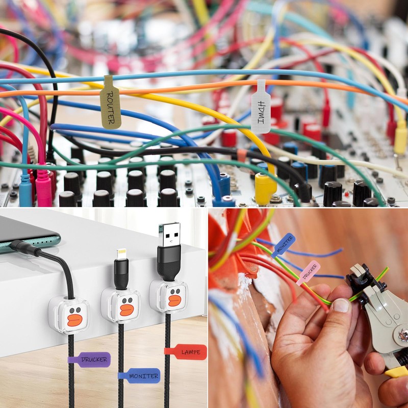 Pack of 40 Cable Labels, Multicoloured Cable Labels, Cable Labelling