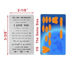 Levole Husband Gifts Husband Card- Father's Day Card from Wife, Easter Gifts Husband, Gifts for Husband for Birthday Christmas Valentines, My Husband Engraved Wallet Card