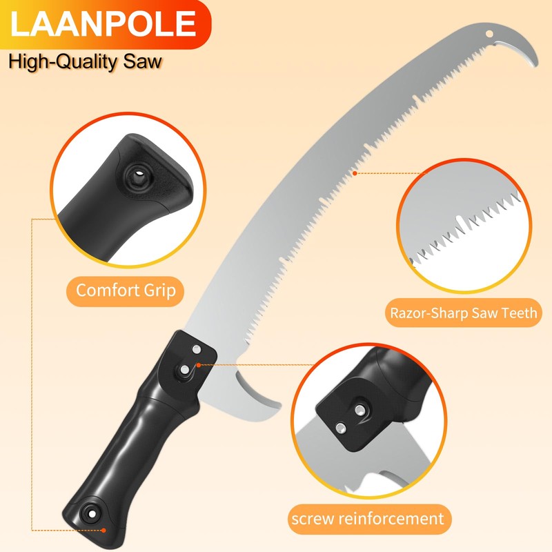 LAANPOLE 26FT Pole Saw, Telescoping Tree Trimmer with 5-20FT Extension