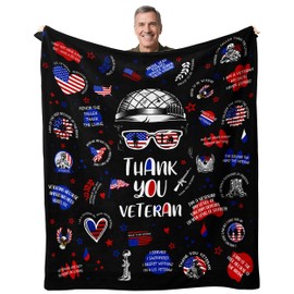 Suobrnaer - Manta de veteranos de Vietnam para hombres, orgullosa manta patriótica de 60 x 50 pulgadas, veteranos de cabeza dura, veteranos de la armada/ejército/fuerza aérea regalos para él