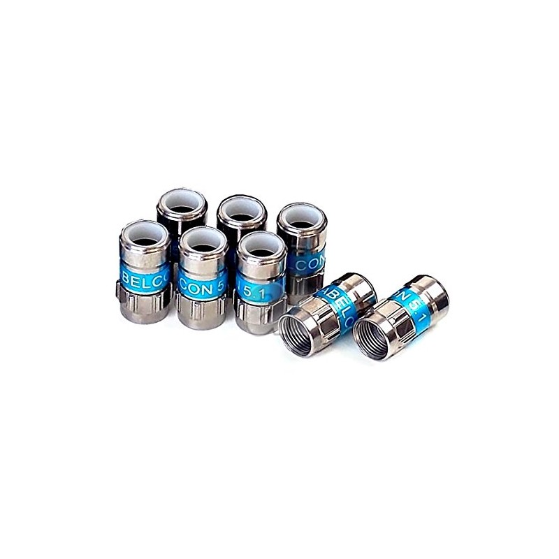 Pack of 8 Cabelcon F-56 5.1 Self Install F-Compression Connectors