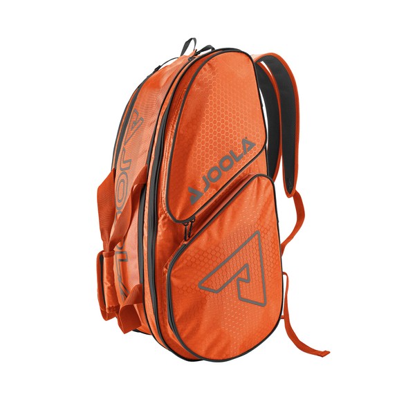 JOOLA Tour Elite Pickleball Bag – Backpack & Duffle Bag for Paddles & Pickleball Accessories – Thermal Insulated Pockets Hold 4+ Paddles - Includes Fence Hook Orange/Gray