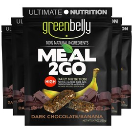 Greenbelly Backpacking Meals - Backpacking Food, Appalachian Trail Food Bars, Ultralight, Non-Cook, High-Calorie, Gluten-Free, Ready-to-Eat, All Natural Meal Bars (Dark Chocolate, 5 Meals)