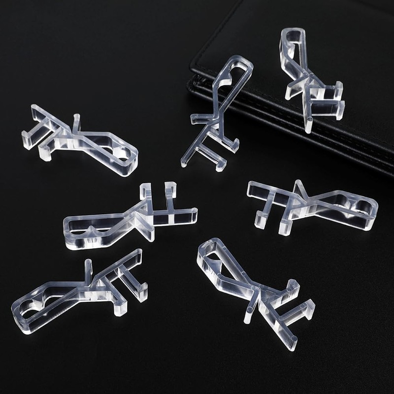 12 PCS Hidden Channel Valance Clips, 1-7/8inch Clear Plastic Blinds