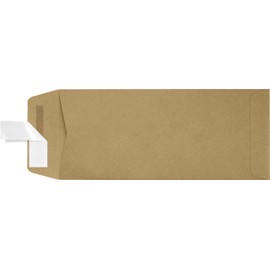 LUXPaper #10 Policy Business Envelopes | Peel & Press | 4 1/8" x 9 1/2" | Grocery Bag Brown | 70lb. Text | 50 Qty