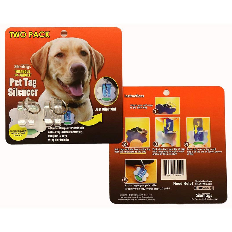 SilenTags Pet Tag Silencer (Clear Two Pack)