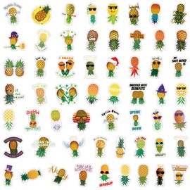 Pineapple Stickers 50PCS for Water Bottle Laptop Computer Phone Tablet Notebook Bicycle Luggage Flasks Bike Refrigerator,Funny Cute Cartoon Fruits Waterproof Decals for Teens Boy Girls Kids Adults