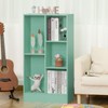 LEYAOYAO 5 Cube Bookshelf with Base,3 Tier Modern Mint-Green Kids