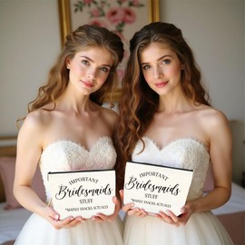 3PCS Wedding Mrs Bridal Shower Gifts Engagement Gifts for Couples Bridal Shower Gifts Wedding Makeup Bag Cosmetic Bag for Women Female Lady Friend Coworker Fiance Gifts Bachelorette Gifts for Bride