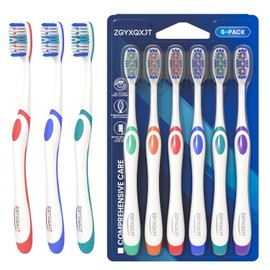 Cepillo de dientes manual de cerdas duras para adultos con excelente efecto de limpieza, equipado con cepillo de revestimiento de lengua y cerdas onduladas para una limpieza más efectiva de