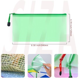 COWORK-UP 20Pcs Small Zip Bag Pouch 240x120 mm Pencil Pouch Bags, Small Plastic Wallets for School & Office Supplies, Plastic Bill Bags for Home Travel Storage & Organizing