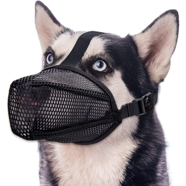 Norhogo Muzzle for Dogs with Rounded Mesh, Breathable Muzzle, for