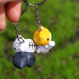 GANPUB 1Pc Random pattern Kitten Key Chain Couple Gift Fashion Lucky Cat Keychain Random Pendent Charm PVC Key Ring Cartoon Bag Pendant, Car Keychains, Car Accessories