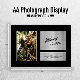 HWC Trading A4 Arnold Schwarzenegger & Carl Weathers Predator Gifts Printed Signed Autograph Picture for Movie Memorabilia Fans