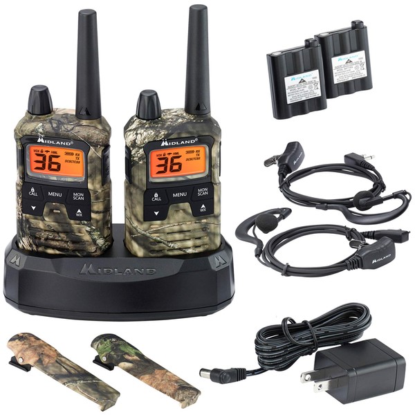 Midland T295VP4 X-TALKER GMRS Long Range Walkie Talkie - Two Way Radio with NOAA Weather Scan + Alert, and 121 Privacy Codes (Camo, 2 Radios)