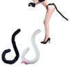 Ztl 27.5" Long Flexible Plush Cat Tail with Bowknot Bell