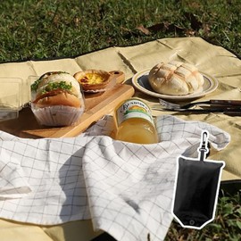 Portable Pocket Picnic Mat for Outdoor Adventures: Hiking, Fishing & Park Fun Leaves Orange