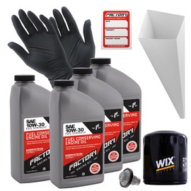 Factory Racing Parts Oil Change Kit Compatible with Dodge Charger 2.2L 1983-1987, Dakota 3.9L 1997-2003, Ram 1500 1994-2001 3.9L 10W-30 Full Synthetic Oil - 4 Quarts