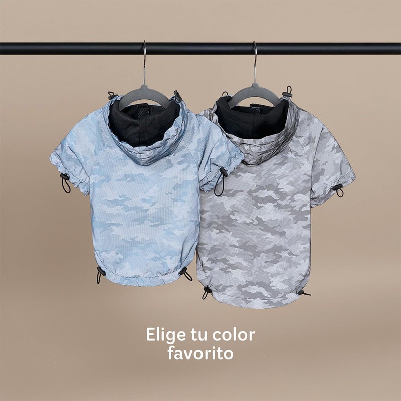 ESQUIMAL Chamarra Impermeable Reflectante para Perro Chaqueta con Capucha (Camuflaje