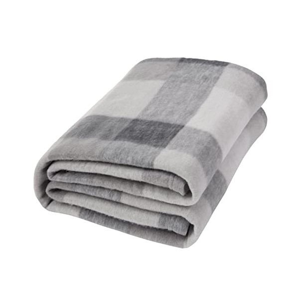 Dreamscene Winter Check Fleece Blanket Super Soft Warm Cosy Sofa Bed Picnic Garden Throw Over, Plaid Tartan Grey White - 150 x 200cm