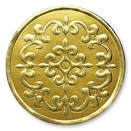 PaperDirect Castillo Filigree Embossed Foil Certificate Seals, 32 Count (Gold)