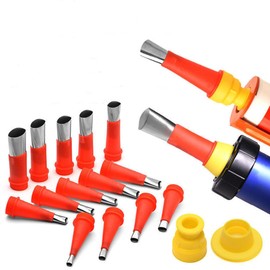 Caulking Nozzle Set, 16Pcs Caulking Nozzle Applicator, Stainless Steel Caulking Finisher Kit 6Pcs Connection Base Caulking Finisher Tool Set for Home Doors Windows Sink Joint