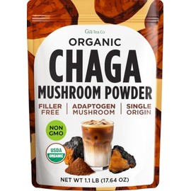 Gya Tea Co Chaga - Polvo de hongos 1 libra (17.8 oz) - Extracto de hongo Chaga para bebidas, batidos, superalimento nootrópico ayurvédico para...     