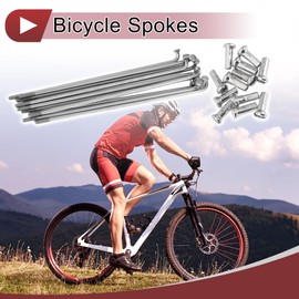 HEROFFIX 12 Set 14G Bicycle Spokes 94mm Bike Wheel Spokes 304 Stainless Steel Silver Tone