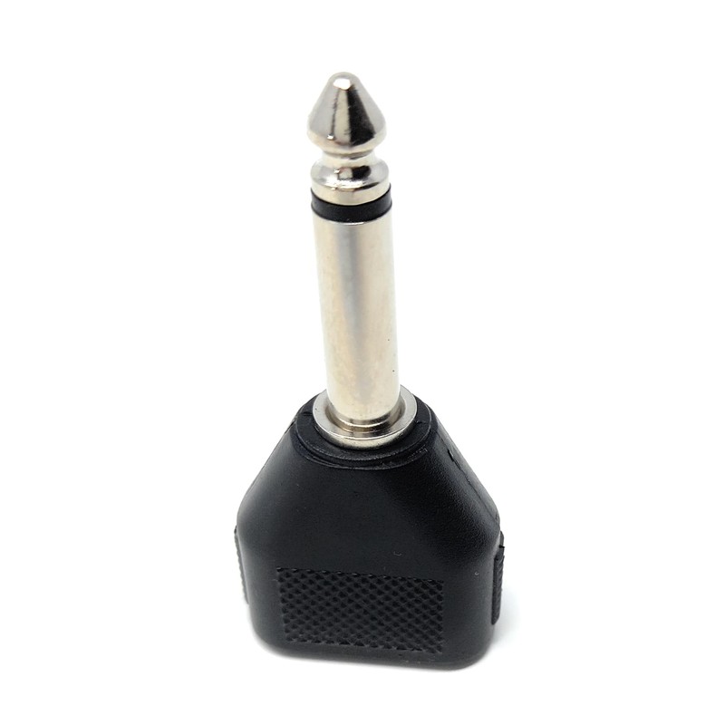 DRUT 1pcs. 6.35mm Mono Jack to 2 x 3.5mm Mono
