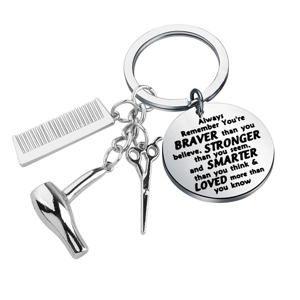BNQL Hairdresser Keychain Hair Stylist Gifts Comb Scissors Hair Dryer Charm Keychain Hairdresser Cosmetology Graduation Gift (Hairdresser Keychain)