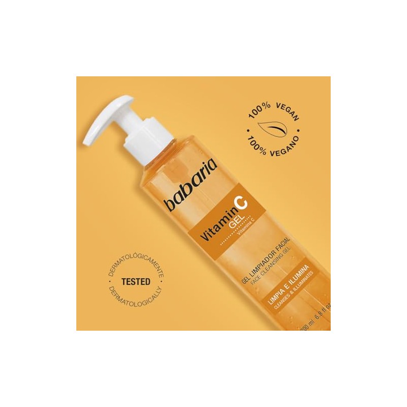 Babaria Gel Limpiador Facial con Vitamina C y AHA 200