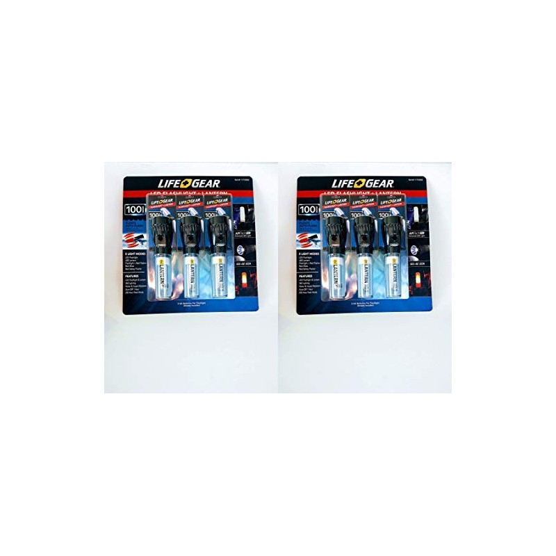 Life Gear LED Flashlight + Lantern 3 Pack 100 Lumens
